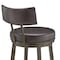 Armen Living Dalza Swivel Counter Stool in Mocha Finish with Brown Faux Leather 840254333581 - alternate 2